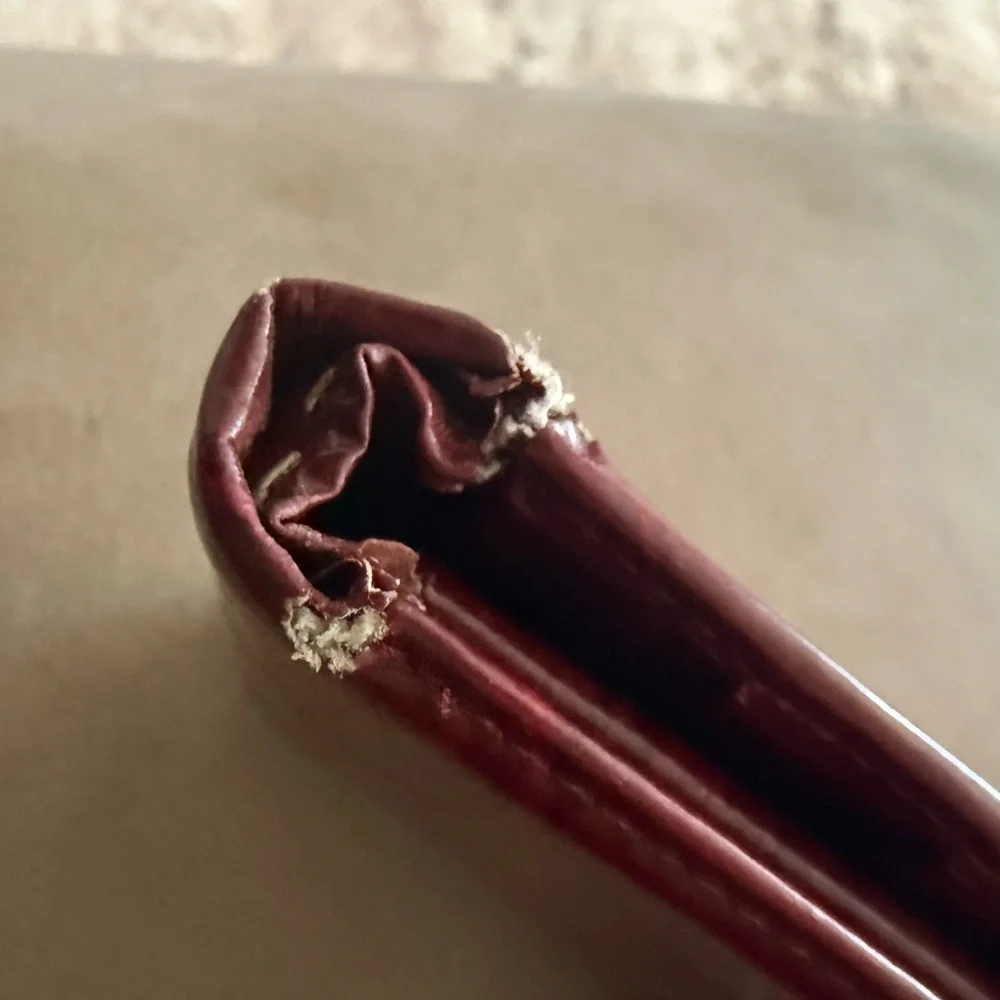 Cartier Glossy Patent Leather Wallet - Burgundy) birthday cake addition